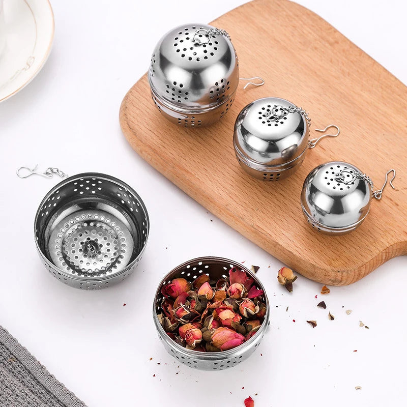 Stainless Steel Tea Leaking Ball Mesh Filter Set - Kitchen Tea Strainers
