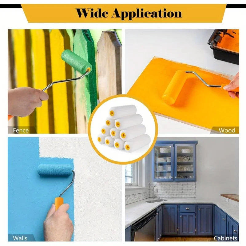 10 Pcs Mini Foam Paint Roller Covers for Art & Craft Painting