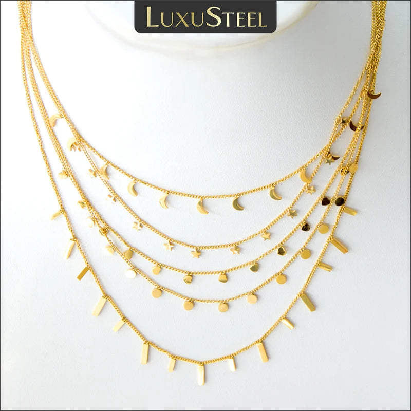 Vintage Mini Round Coin Charm Choker Necklace for Women & Girls Gold Silver