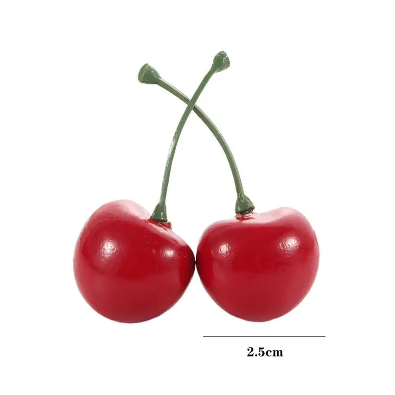 Artificial Cherry Decor Set - Lifelike Red & Black Faux Fruit for Home & Party