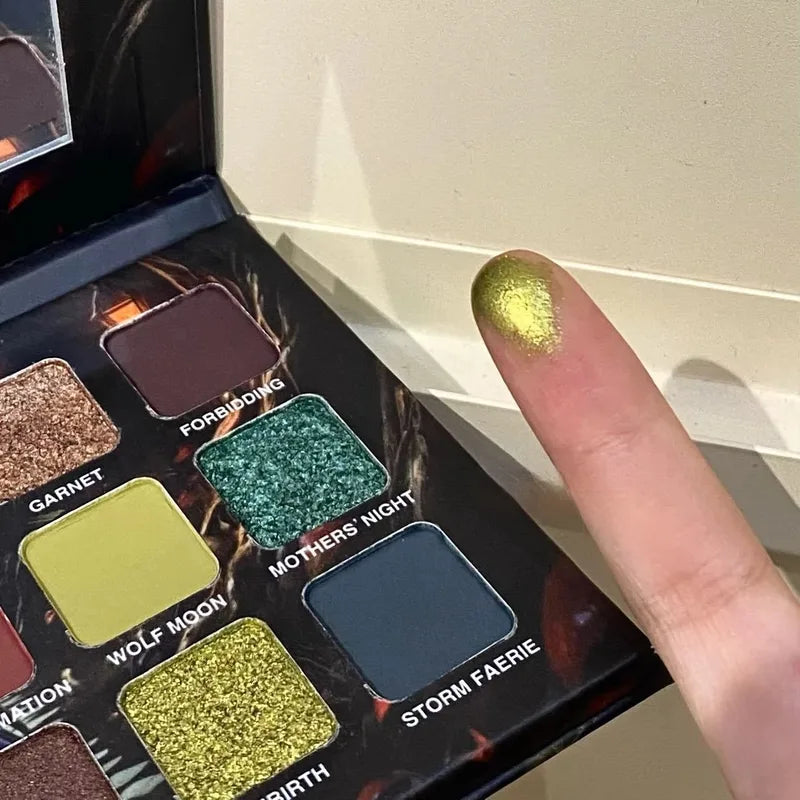 15-Color Matte Shimmer Glitter Waterproof Eyeshadow Palette for Halloween & Smoky Looks