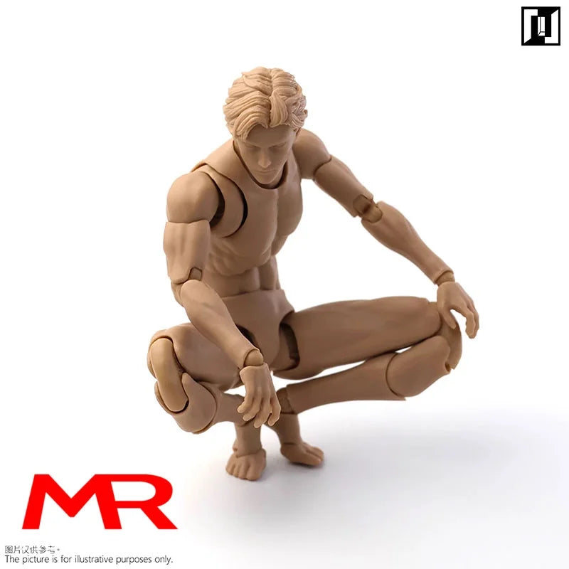 1/12 Scale Action Figure Model Kit - Male Lean Thin Joint Body, Super Flexible, 16.2cm, White & Black Variants