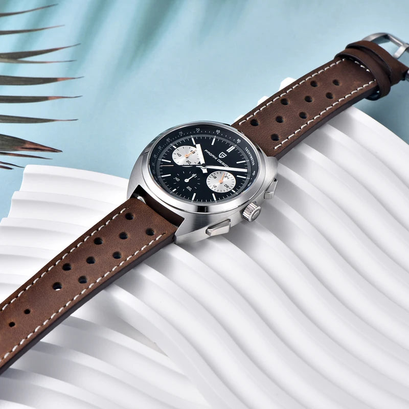 Men's Chronograph Watch with Luminous Hands and Waterproof Design - Multiple Colors