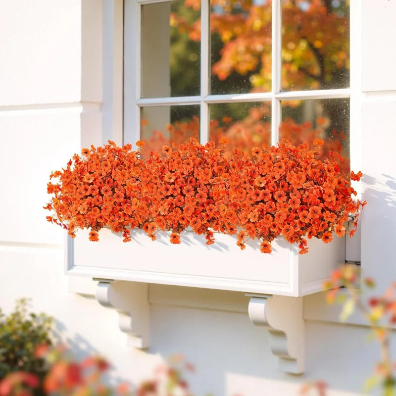 Outdoor Artificial Flowers for Garden & Patio Decoration - Orange