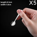 Mini Stainless Steel Coffee & Tea Spoons Set - Rust-Resistant Kitchen Utensils, 5 Pieces