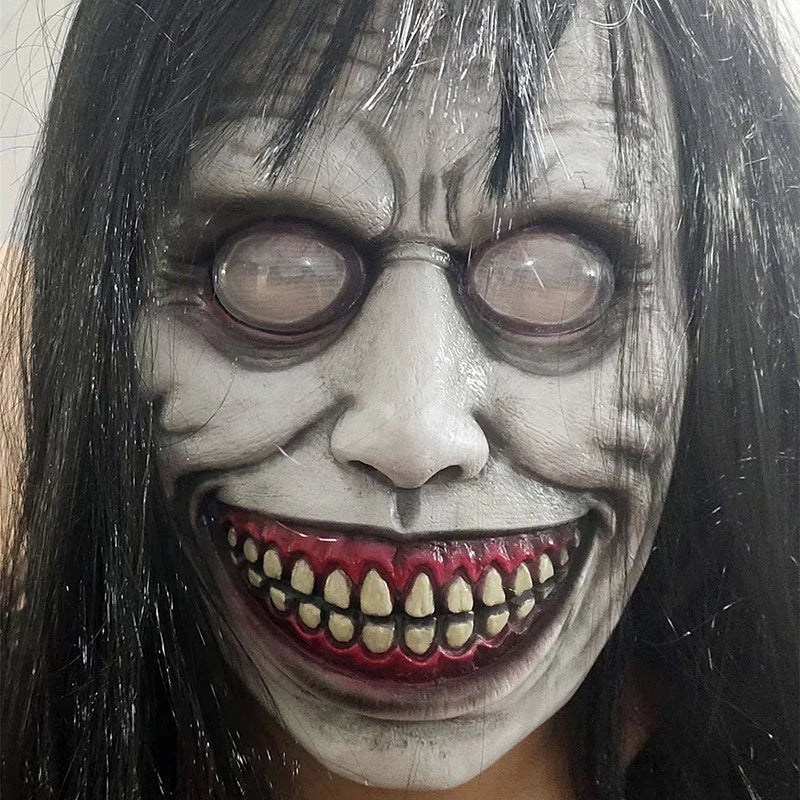 Halloween Demon Mask Creepy Smiling Face Costume Prop for Party & Cosplay