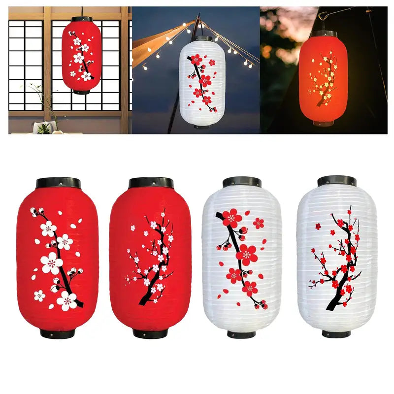 Traditional Japanese Lantern Lampshade Hanging Light for Outdoor & Festive Decor