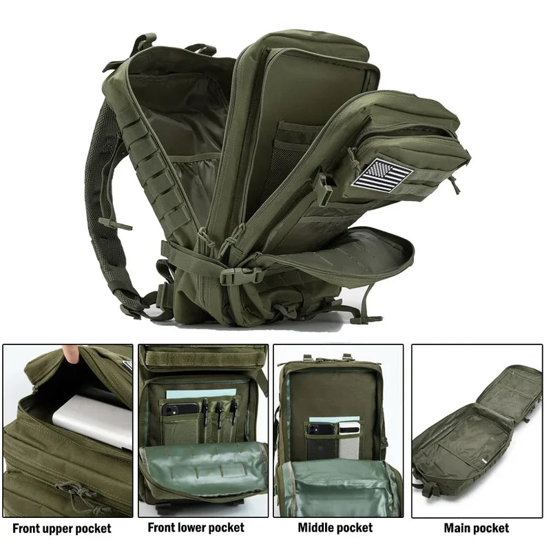 45L Large Capacity Tactical Hiking Backpack for Camping and Outdoor Adventures