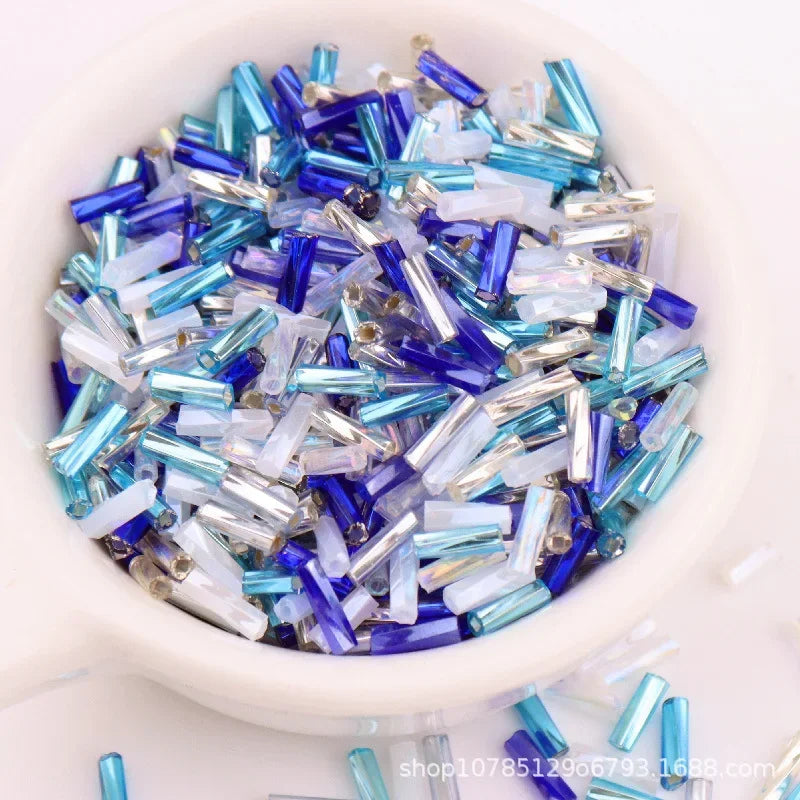 Glass Beads Spiral Tubular Seed Beads for Jewelry Making DIY Crafts 2x6mm - Multi Colors