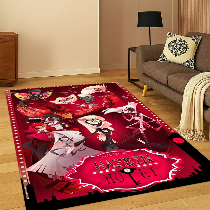 Cartoon H-Hazbin Hotel Charlie Carpet Rug for Bedroom Living Room Playroom Non-slip Home Decor