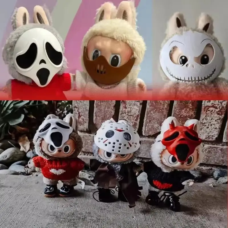 Labubu Mask Doll Costume Accessories for 17cm Collectible Soft Toys Halloween Decor