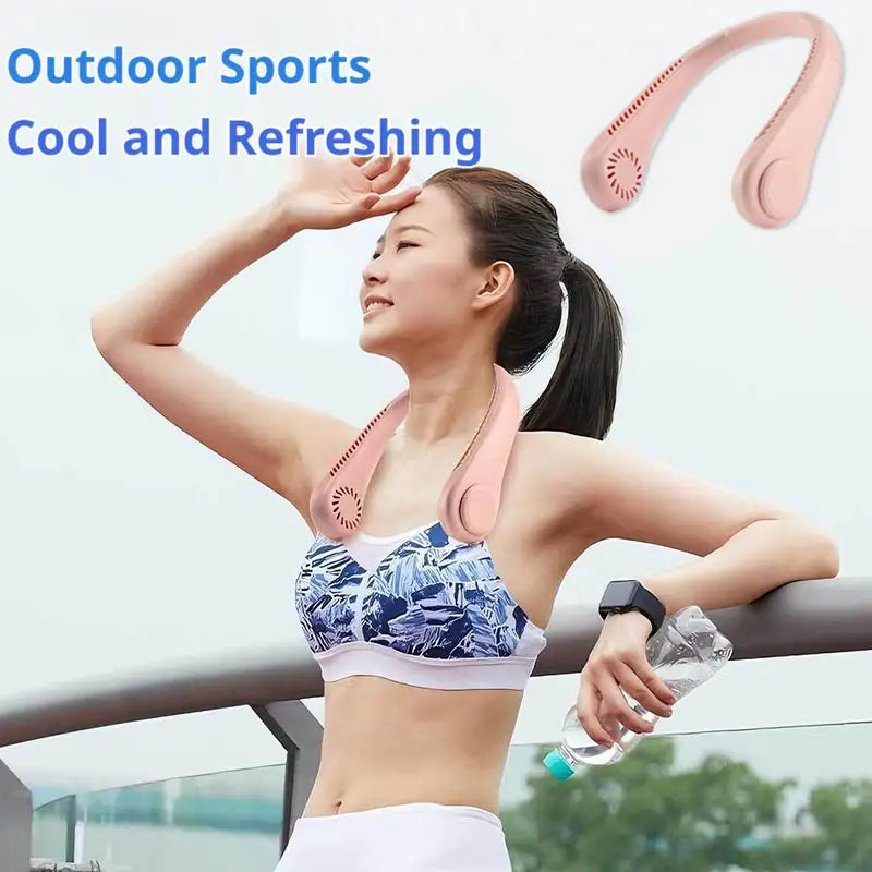 Portable Bladeless Neck Fan with 5-Speed Rechargeable Personal Cooling