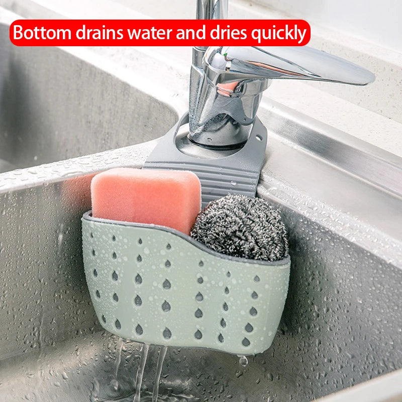 Kitchen Sink Sponge Holder Organizer Under Sink Storage Accessory