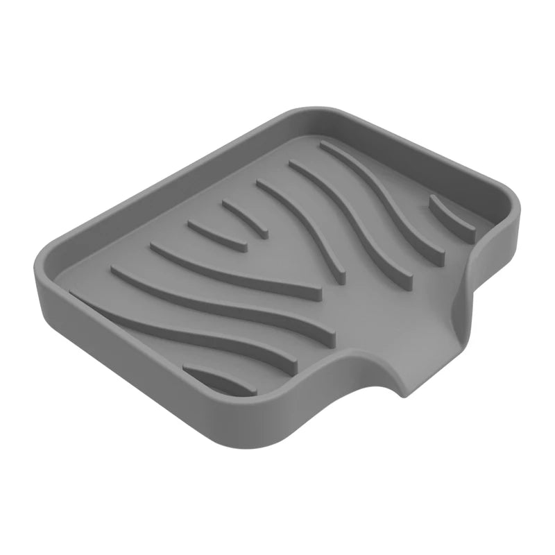 Silicone Sink Caddy for Dish Soap and Sponge Storage - Draining Organizer for Kitchen Counter