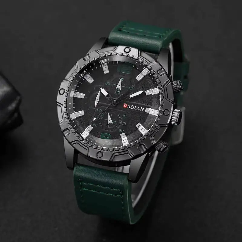 Men's Fashion Leather Strap Quartz Watch Casual Business Wristwatch - Multiple Colors