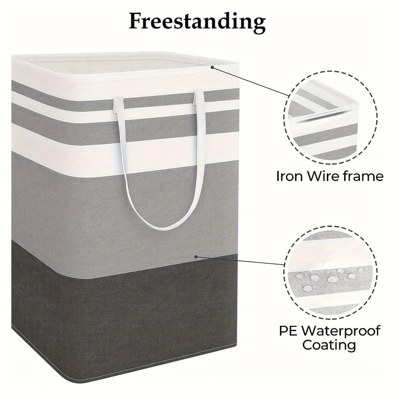 Large Capacity Laundry Hamper 75L with Handles - Collapsible Storage Basket for Bathroom & Home