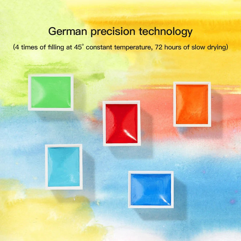 Watercolor Paint Set 24 Colors Travel Pocket Kit for Outdoor Painting