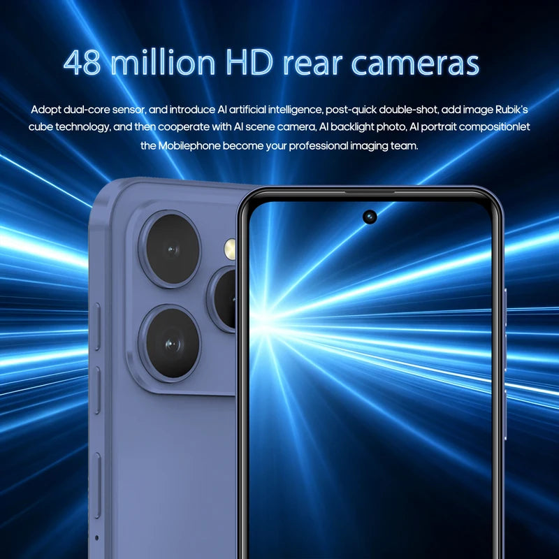 Android Smartphone with 8GB RAM 512GB Storage 6.56-Inch HD Display 24+48MP Camera