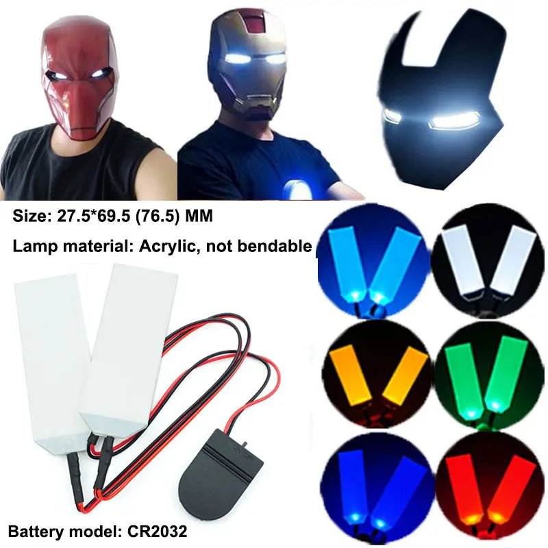 Acrylic LED Light Eyes Kit for Halloween Mask and Cosplay Helmets - Multiple Colors