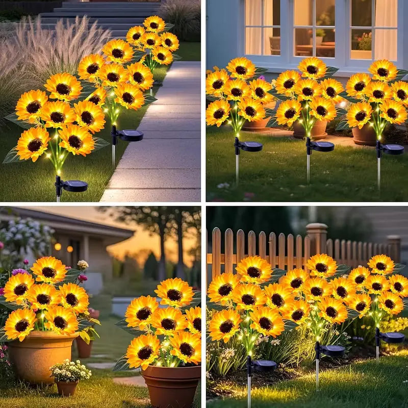 Solar Fairy Garden Lights Outdoor Waterproof Sunflower Stake Lights for Yard Patio Lawn Pathway