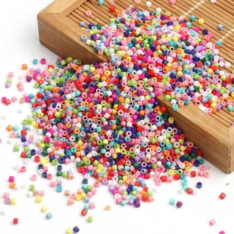 2000pcs Colorful Glass Seed Beads for Jewelry Making - 2mm & 5mm Variants