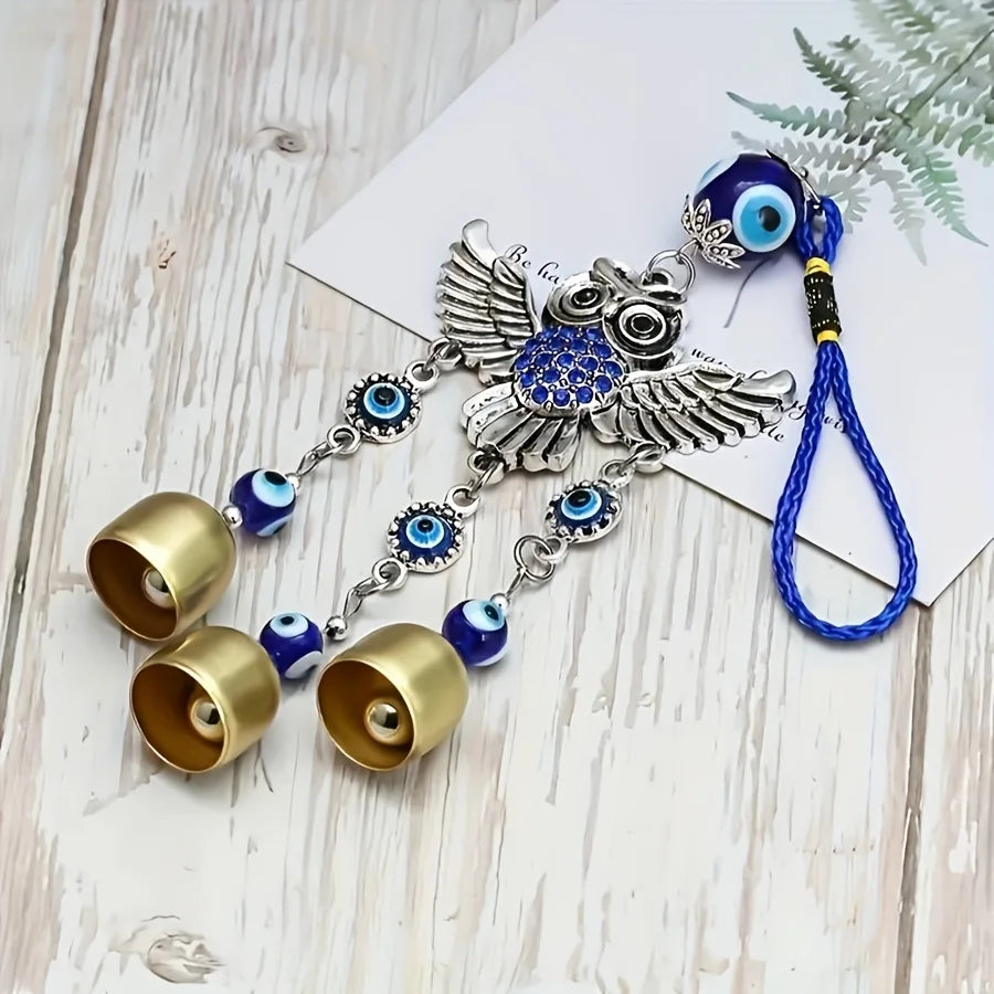 Blue Owl Wind Chime for Outdoor Garden & Courtyard Decor - Birthday Gift