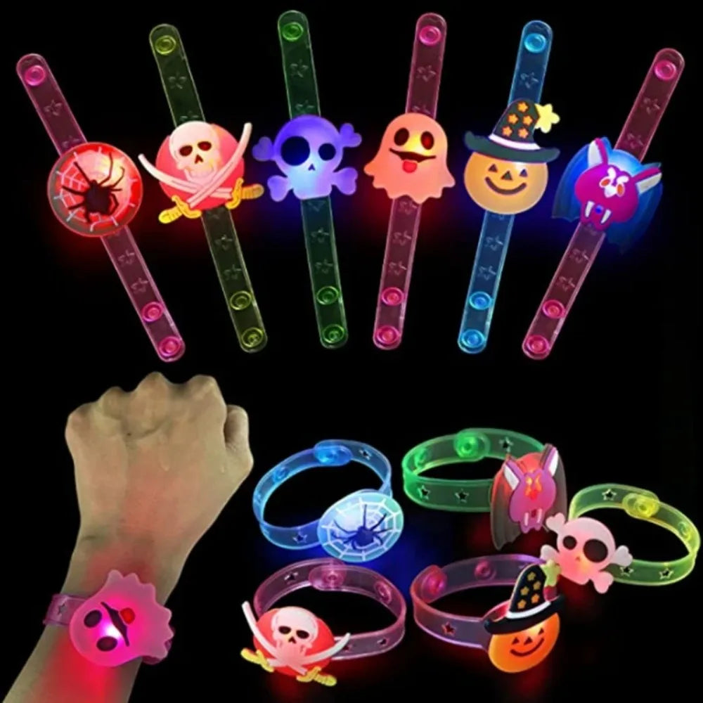 Glow-in-the-Dark Halloween Bracelets and Rings Kids Party Favors 12-36 Pack