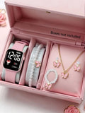 Love Pattern Digital Watch and Butterfly Accessories Set - Casual Gift