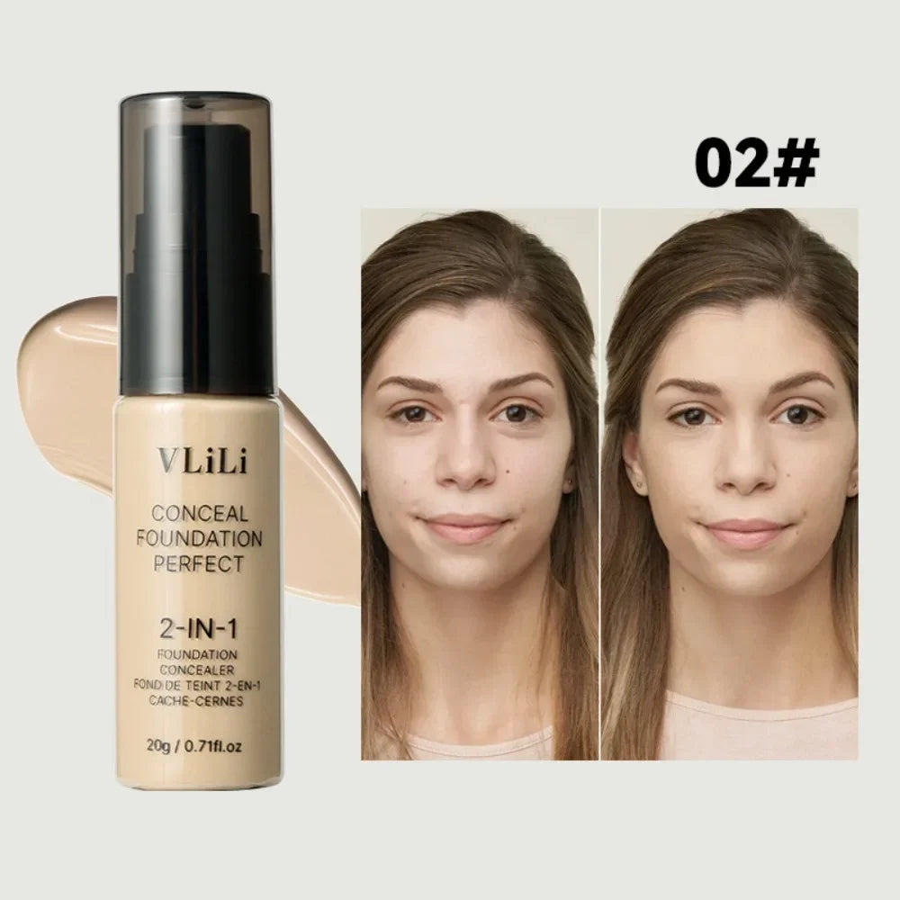 6 Colors Matte Waterproof Liquid Foundation Concealer - Oil-Control, Full Coverage