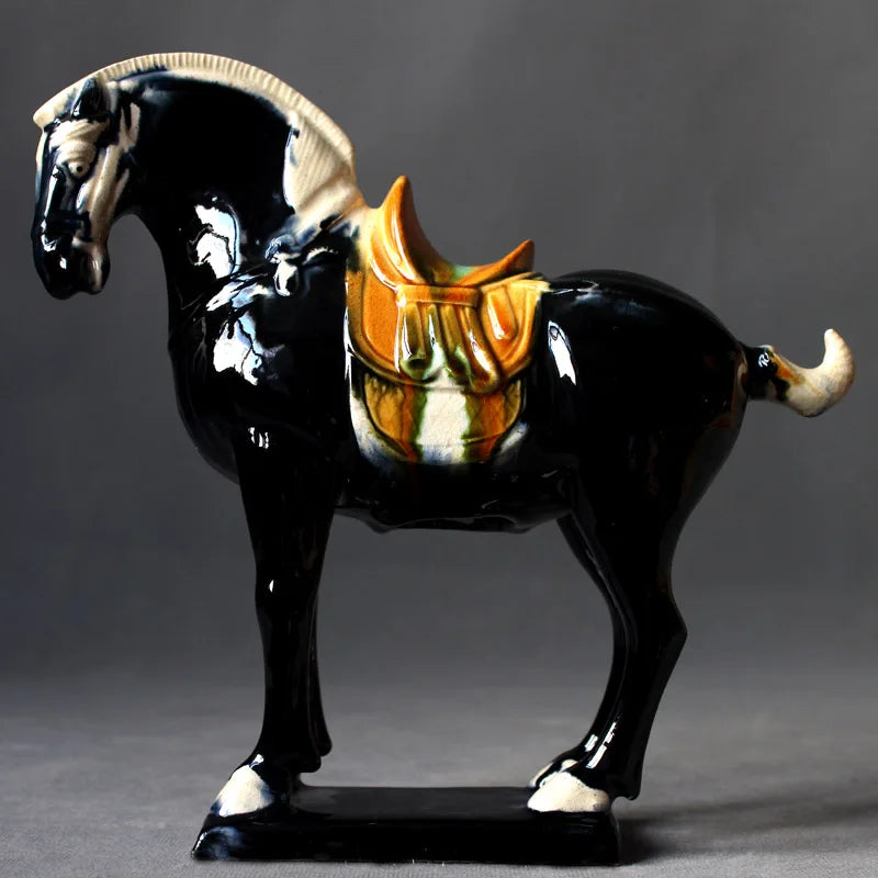 Ceramic Horse Sculpture Home Decor Statue for Living Room & Office