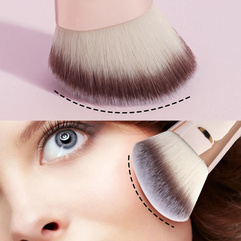 4-Piece Makeup Brush Set with Storage Box - Dual-Ended Foundation & Blush Brushes for Beginners Travel