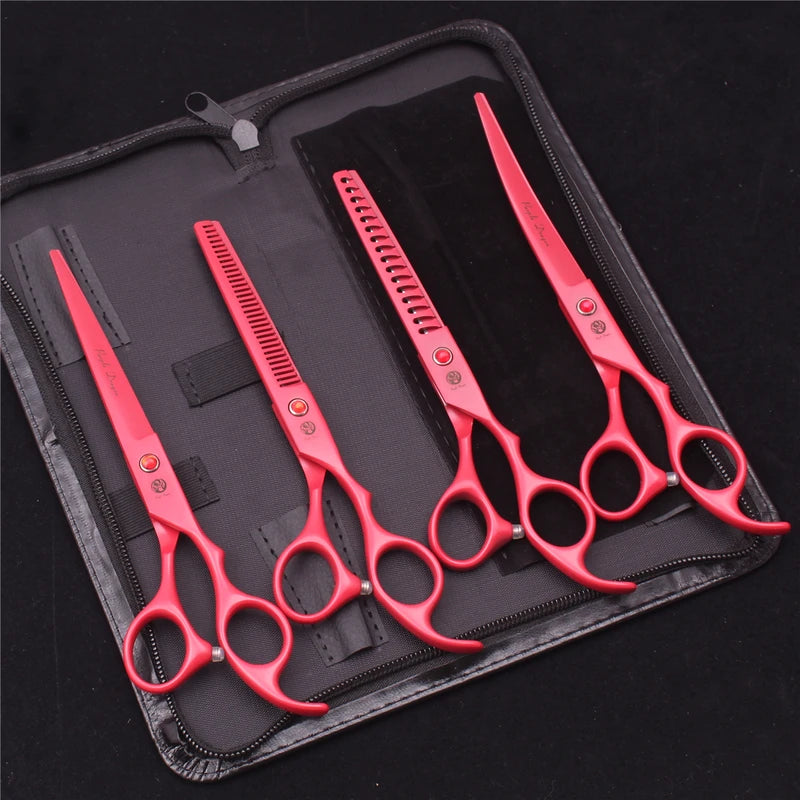 Pet Grooming Scissors Set Japanese Steel 7 Inch Hair Thinning & Cutting Shears