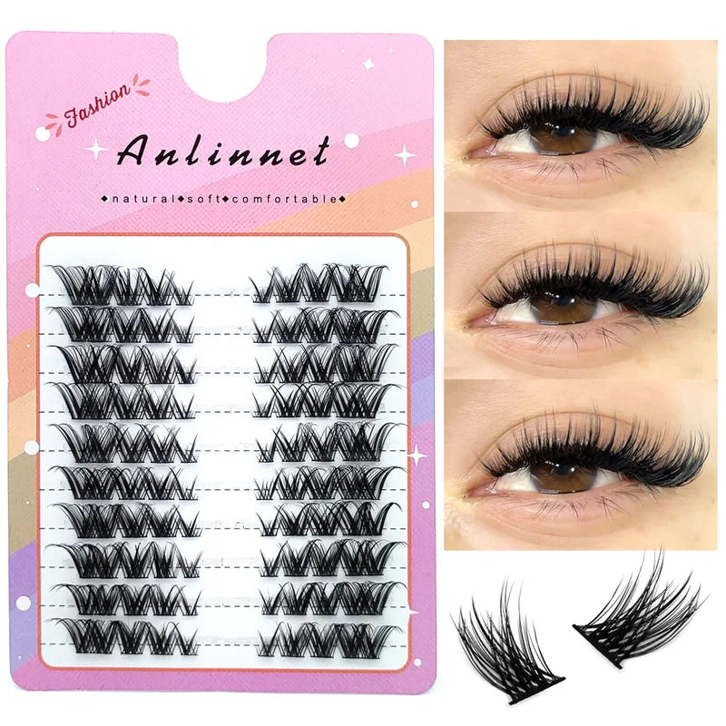 False Eyelashes 80 Bundles Mink 3D Russian Natural Volume Makeover
