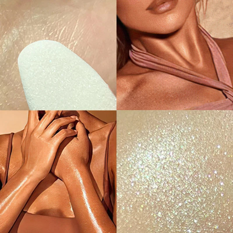 3-Color Fairy Dust Highlight Powder for Face & Body - Shimmering Highlighter Set