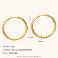 Stainless Steel Hoop Earrings for Women - Hypoallergenic & Waterproof Jewelry