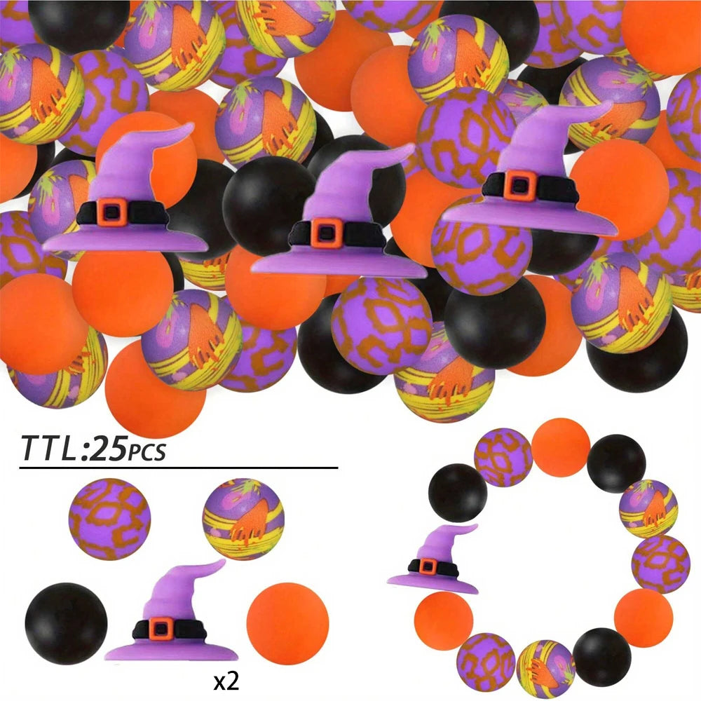 25PCS Multi-Size Silicone Beads Set for DIY Jewelry & Craft Projects