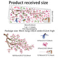 Pink Peach Blossom Bird Wall Decal - Self-Adhesive Art Sticker for Bedroom Living Room