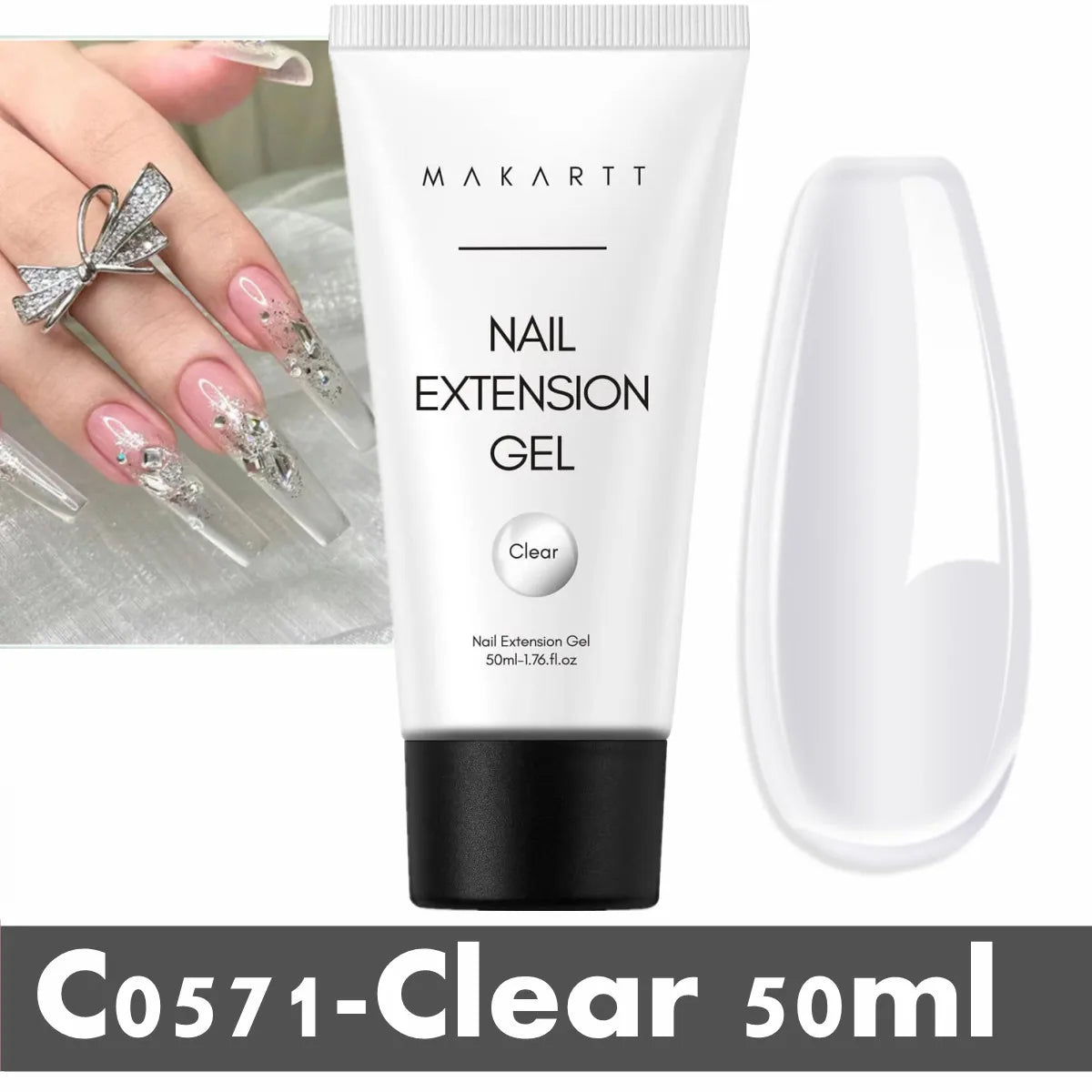 Poly Nail Extension Gel - Strong Builder Gel for Sculpting & Extensions 50ML - Long-Lasting, Natural-Looking Nails, UV LED Curable