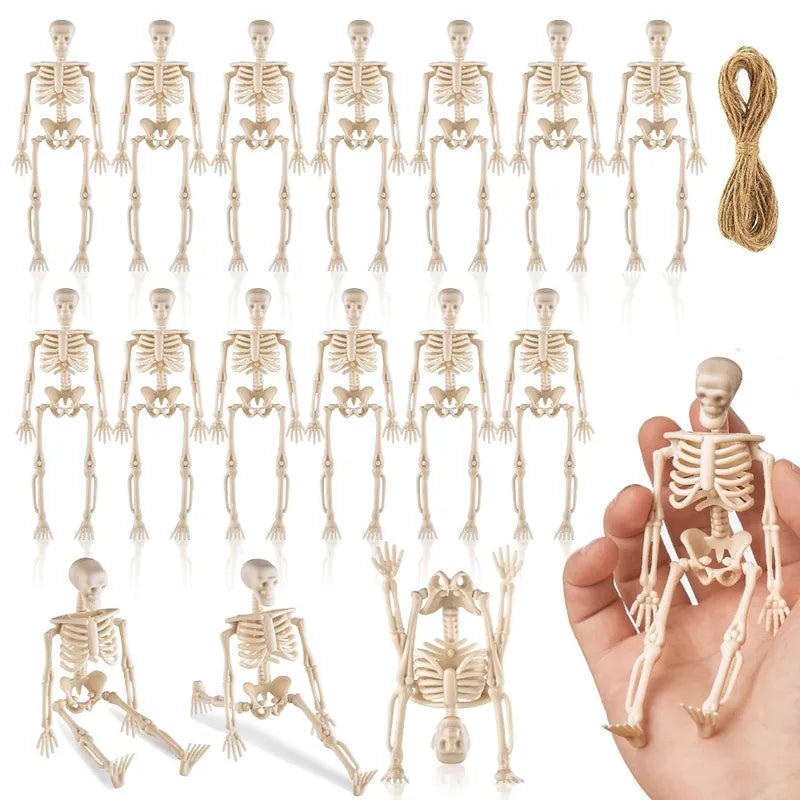 Halloween Movable Skeleton Decorations Set - DIY Spooky Skeleton Props for Parties