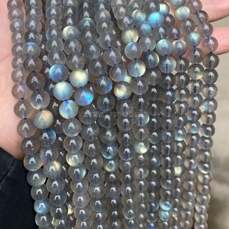 Natural Gray Labradorite Beads for Jewelry Making - 7mm, 6mm, 8mm, 9mm