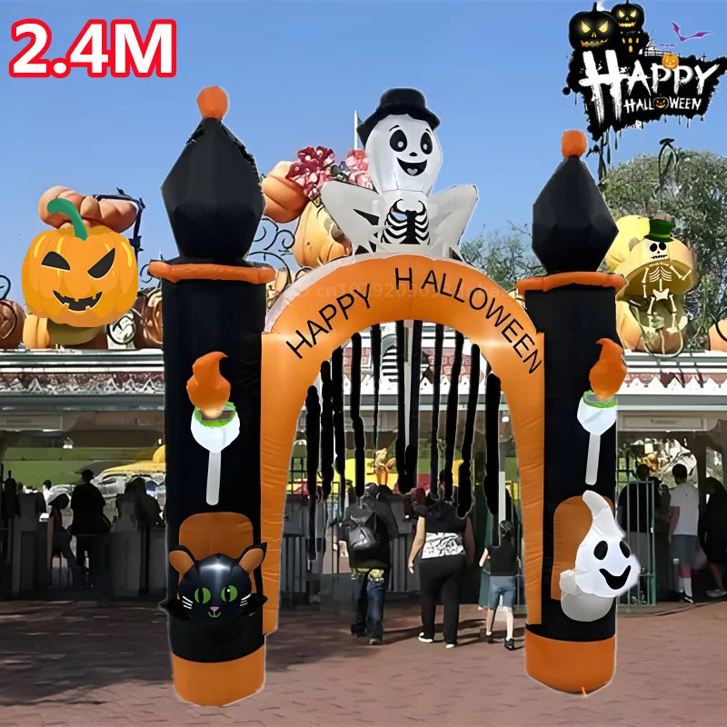 Halloween Inflatable Arch with LED Lights - Outdoor Indoor Garden Party Decor