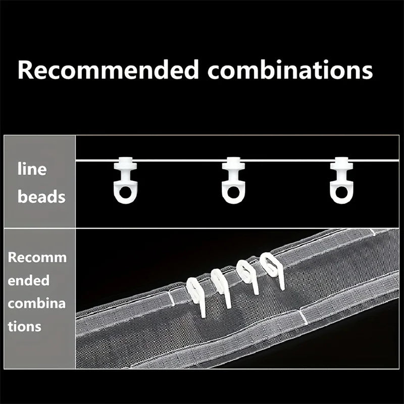 393.7 Inch Silent Curtain Track with Bead Sliders for Wavy S-Curve Curtains