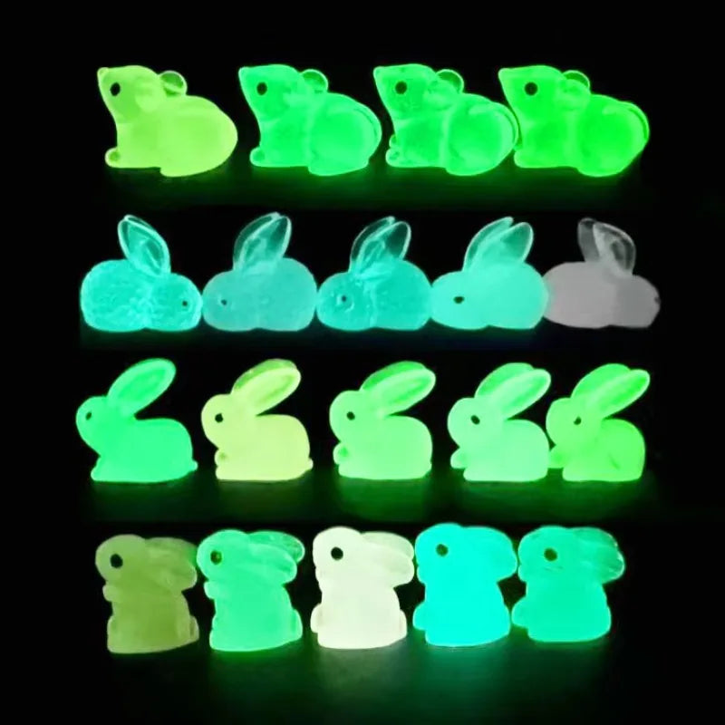 50 PCS Luminous Mini Resin Animal Figures Tiny Glow-in-The-Dark Miniatures