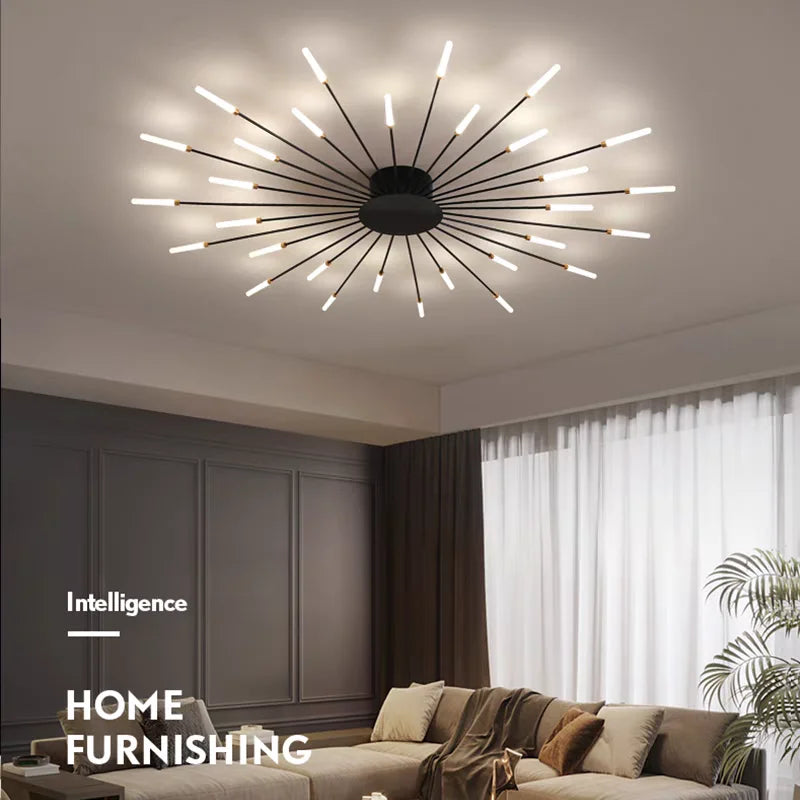 Modern LED Ceiling Light Fixture for Living Room Kitchen Bedroom - 12-42 Heads
