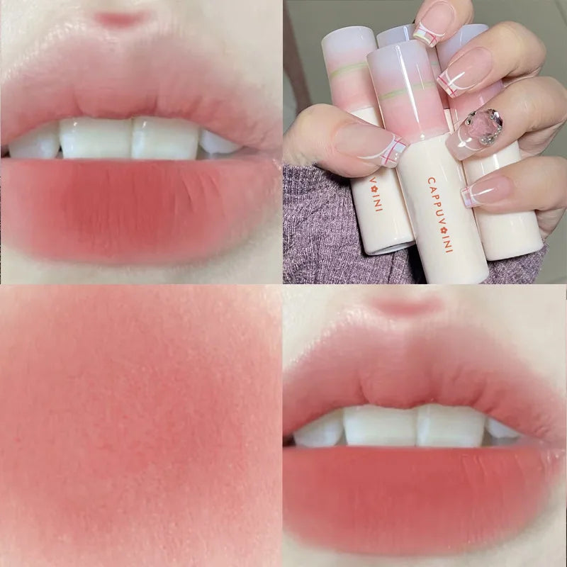 Matte Lip Gloss Liquid Lipstick Long Lasting Non-Stick Lip Tint - Moisturizing & Nude Shades