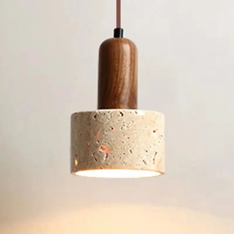 Wabi Sabi Style Travertine Pendant Light for Bedroom Kitchen Dining