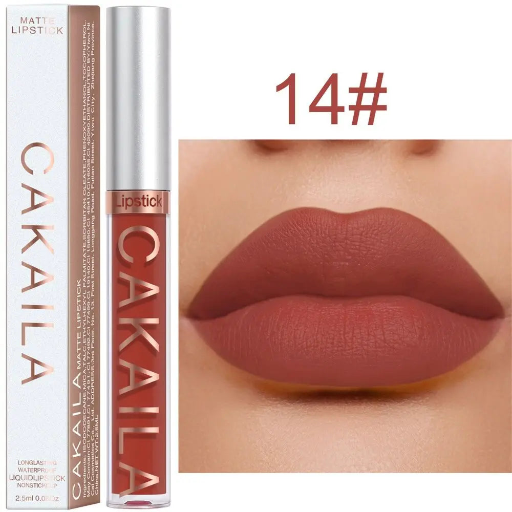 Long Lasting Waterproof Matte Lipstick - 18 Colors Liquid Lip Gloss