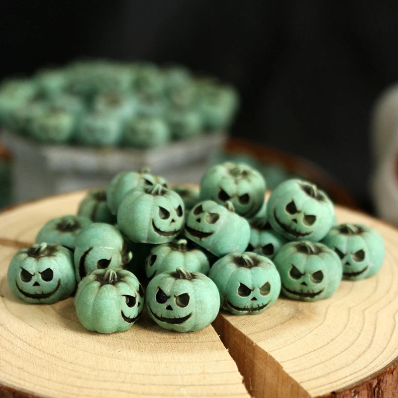 20-Pack Green Smiling Pumpkin Halloween Decorations - Novelty Gag Gifts