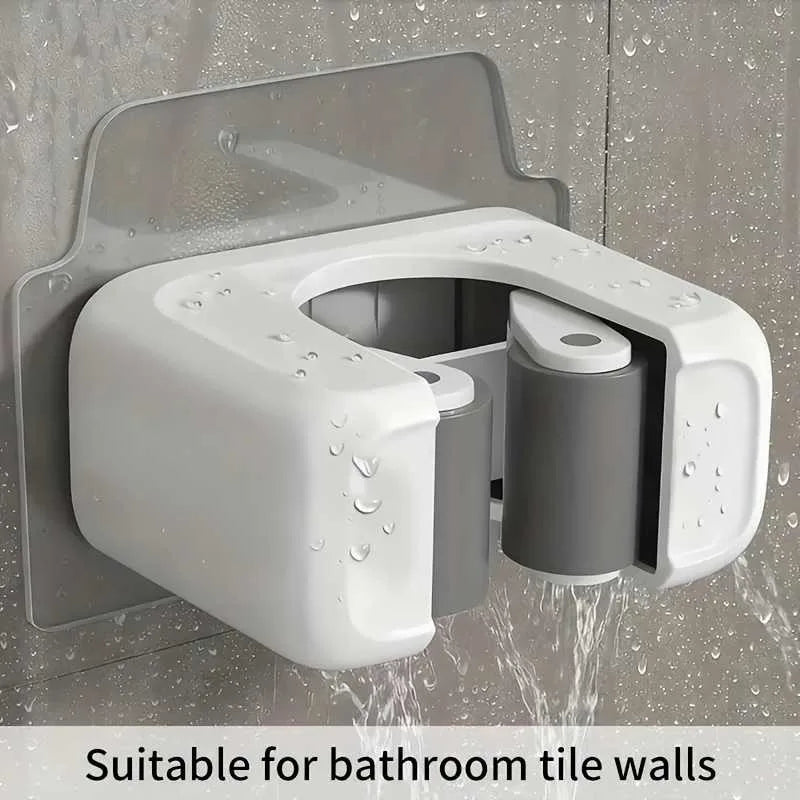 Self-Adhesive Wall-Mounted Mop and Broom Holder No Drilling Kitchen Bathroom Storage