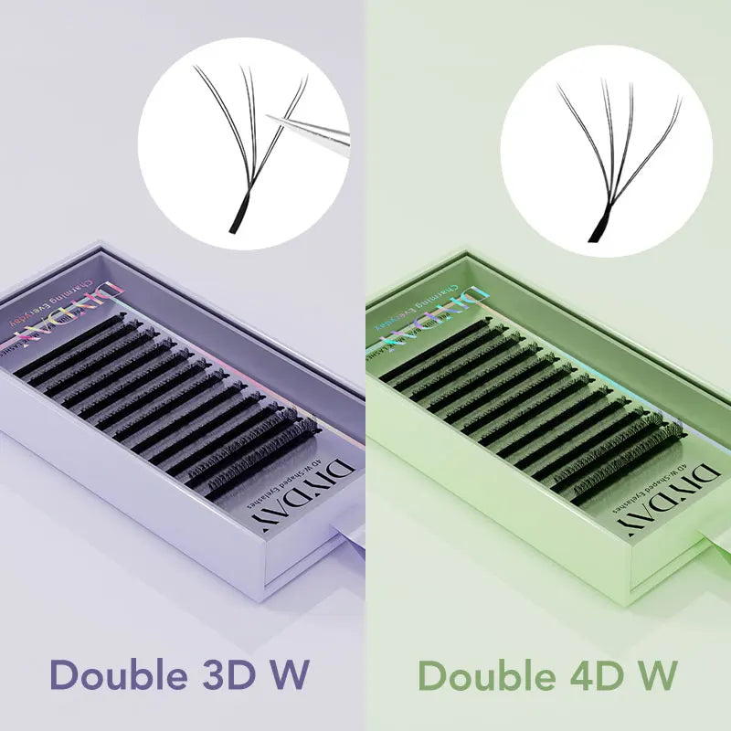 False Eyelash Extension Fans W-Shaped 4D 8D Natural Soft Fake Lashes - Multiple Variants